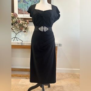 Stop Starting 50's Love Bow Pencil Dress in Black - XL